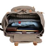 Wowbox-Laptop-Canvas-Backpack-Unisex-Vintage-Leather-Casual-Rucksack-School-College-Bags-Satchel-Bookbag-Large-Capacity-Hiking-Travel-Rucksack-Business-Daypack-for-Men-and-Women-0-4